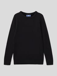 Gebreide pullover met structuurmotief, model 'JORBRODY' van Jack & Jones Zwart - 8