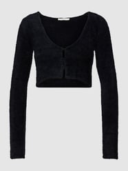 Cropped Strickjacke mit U-Ausschnitt von REVIEW Grau / Schwarz - 29