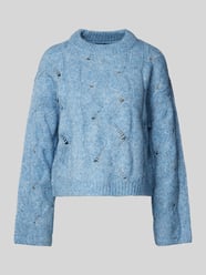 Relaxed Fit Strickpullover mit Wollanteil Modell 'LINA' von Vero Moda Blau - 47