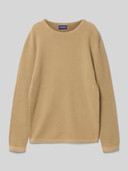 Sweter z dzianiny o kroju regular fit z czystej bawełny model ‘PANTER’ od ONLY & SONS - 6