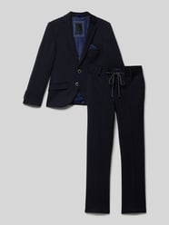 Slim Fit Anzug mit Einstecktuch von G.O.L. Blau - 10