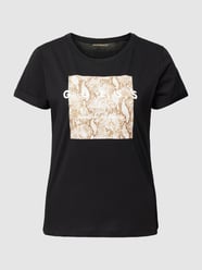 T-Shirt mit Label-Print Modell 'PYTHON' von Guess Schwarz - 38