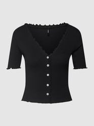 T-shirt met geschulpte zoom, model 'LAILA' van Only Zwart - 43