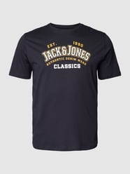 T-shirt PLUS SIZE z efektem melanżowym model ‘ELOGO’ od Jack & Jones Plus Niebieski - 3