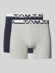 Slim Fit Trunks mit Label-Schriftzug am Bund von Tom Tailor Grau - 14