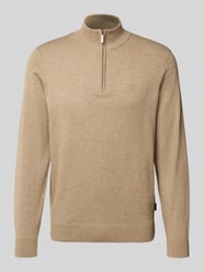 Strickpullover mit Stehkragen von bugatti Beige - 5