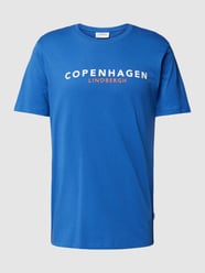 T-Shirt mit Label-Print Modell 'Copenhagen' von Lindbergh Blau - 19