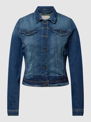 Kurtka jeansowa z wykładanym kołnierzem model ‘STAMPE’ od ICHI Niebieski - 48