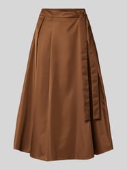 Midirok met strikceintuur, model 'TEMA' van Weekend Max Mara Bruin - 32