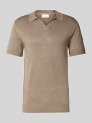 koszulka polo o kroju slim fit z dekoltem w serek model 'vero' od Lindbergh - 24