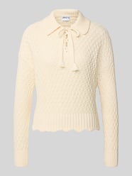 Gebreide trui met omgeslagen kraag van Jake*s Casual Beige - 11