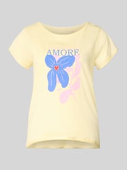 T-shirt z nadrukiem motywu i podwiniętym brzegiem od Christian Berg Woman - 23
