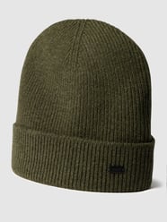 Beanie van wolmix in gebreide look, model 'Luka' van Strellson Groen - 13