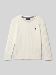 Strickpullover mit Zopfmuster und Label-Stitching von Polo Ralph Lauren Kids - 21