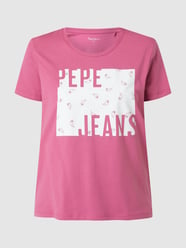 T-shirt z bawełny model ‘Lucie’ od Pepe Jeans Różowy - 36