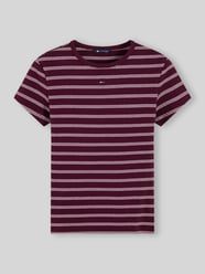 Slim Fit T-Shirt aus Baumwoll-Mix von Tommy Jeans Bordeaux - 47