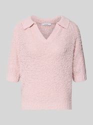 Gebreid shirt met platte kraag model 'Posilly' van OPUS Fuchsia - 28