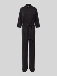 Jumpsuit mit Bindegürtel und Brusttasche von Jake*s Casual Schwarz - 42