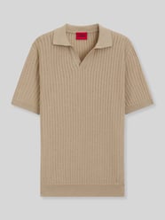 regular fit poloshirt van mix van katoen en linnen model 'SEEMANT' van HUGO Beige - 34