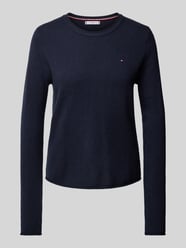 Strickpullover mit Logo-Stitching von Tommy Hilfiger Blau - 4