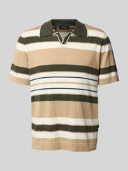 Regular Fit Poloshirt aus reiner Baumwolle Modell 'Open' von MAERZ Muenchen Beige - 2