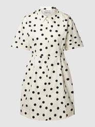 Knielange overhemdjurk met polkadots van JAKE*S STUDIO WOMAN Wit - 2