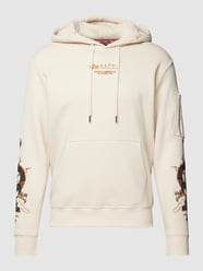 Hoodie mit Label-Print Modell 'DRAGON' von Alpha Industries Beige - 30