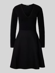 Knielanges Kleid mit Strukturmuster Modell 'Ottoman' von Emporio Armani Schwarz - 6