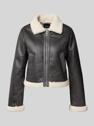 Kurtka z imitacji skóry z podszewką z misiem, krój regular fit, model 'BETTY' od ONLY - 14