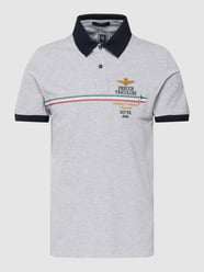 Poloshirt mit Label-Stitching von Aeronautica Militare Grau - 48