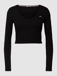 Cropped Longsleeve mit Logo-Stitching Modell 'BABY' von Tommy Jeans Schwarz - 18