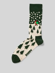 Socken mit Motiv-Stitching Modell 'Santa on the Way' von Happy Socks Grün - 37