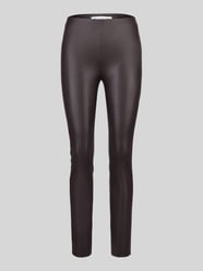 Slim fit kunstleren broek van viscosemix model 'RESA' van Raffaello Rossi - 32
