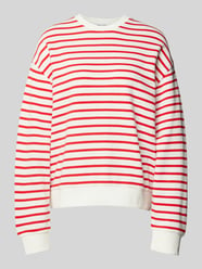 Sweatshirt mit gerippten Abschlüssen von Marc O'Polo Denim Rot - 25