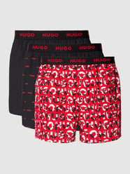 Boxershorts mit elastischem Label-Bund im 3er-Pack von HUGO Rot - 18