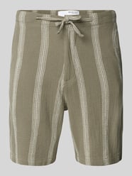 Regular fit bermuda met structuurmotief, model 'BRODY' van SELECTED HOMME - 12