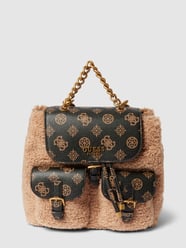 Rucksack mit Teddyfell von Guess Braun - 44