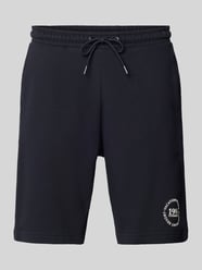 Regular Fit Sweatshorts mit Statement-Stitching von Christian Berg Men Blau - 34