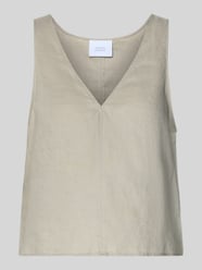 Blousetop van linnen met V-hals curated by Anna Schürrle van Style Icon Collection Beige - 9