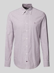 Slim fit zakelijk overhemd met button-downkraag, model 'ROYAL' van Tommy Hilfiger Tailored Rood - 10
