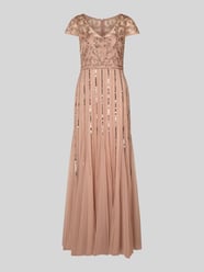 Avondjurk met V-hals en pailletten van Adrianna Papell Fuchsia - 28