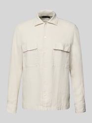 Regular fit linnen overhemd met klepzakken van Marc O'Polo Beige - 34