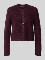 Strickjacke aus Kaschmir mit Rundhalsausschnitt von windsor. Bordeaux - 5