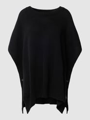Poncho mit gerippten Abschlüssen von Milano Italy Grau / Schwarz - 43