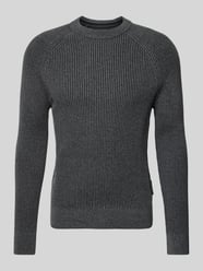 Regular Fit Strickpullover mit Bi-Colour-Effekt aus Bio-Baumwoll-Schurwoll-Mix von Marc O'Polo Grau - 9