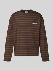 Gestreiftes Langarmshirt mit Logoprint vorne und hinten von REVIEW - 2