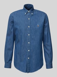 Freizeithemd mit Label-Stiching von Polo Ralph Lauren Blau - 26