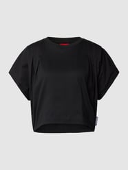 T-shirt met labeldetail, model 'DELEVIS' van HUGO Zwart - 16