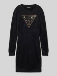 Sweatkleid aus Kunstfell mit Ziersteinbesatz von Guess Schwarz - 10