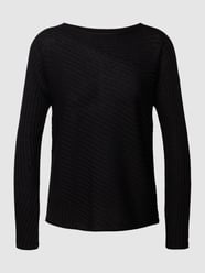Gebreide pullover met labelapplicatie van Marc Cain Grijs / zwart - 27